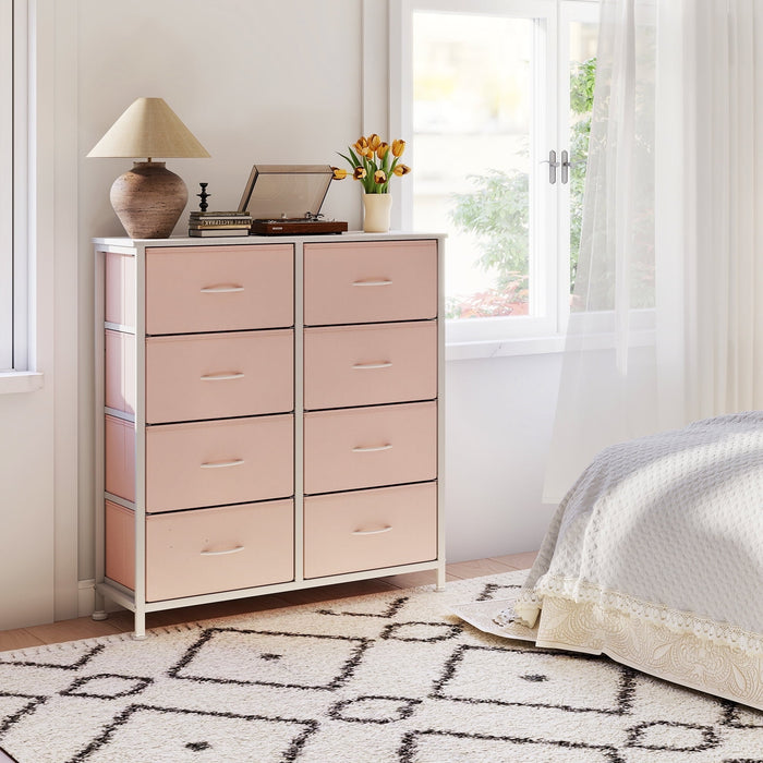 Betcozy 8-Drawer Dresser, Clothes Dresser Tower & Classification Storage for Bedroom, Living Room, Pink