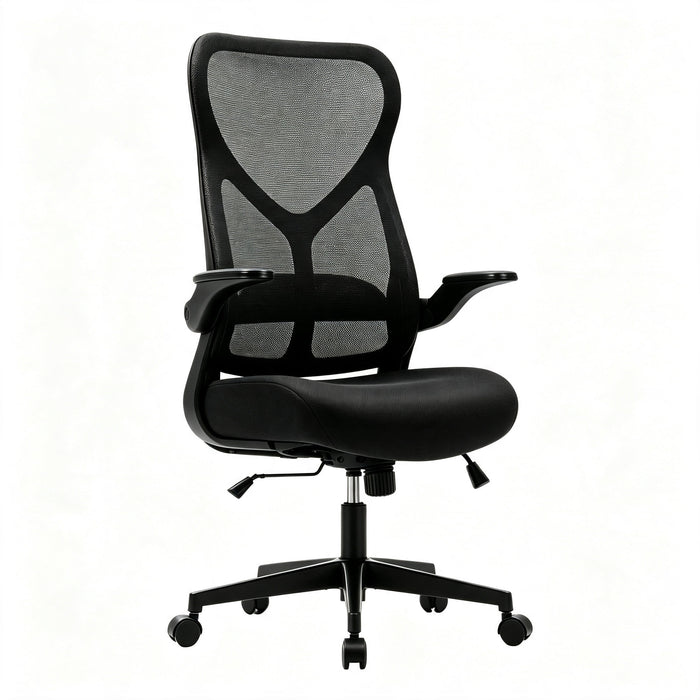 Taoset High‑Back Mesh Office Chair with Flip‑Up Armrests, Reclining Swivel Desk Chair with Tilt‑Lock Function, Black