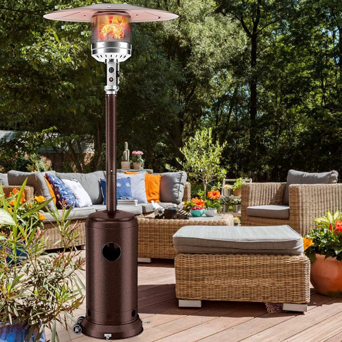 Simenmax Outdoor Propane Heater, Auto Shut-Off Safety Protection, 48,000 BTU Propane Heater with Wheels for Deck, Garden, Porch