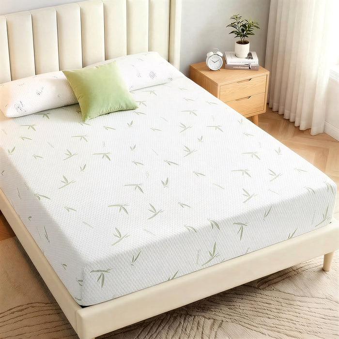 IULULU 12 Inch Luxury Memory Foam Mattress, Bamboo Fabric with Removable Washable Cover, Medium Firm Supportive Bed in a Box, Twin-XL Size