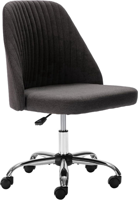 Taoset Modern Vanity Chair with Adjustable Height - 360掳 Swivel & Comfortable Cushion for Dressing Room & Bedroom, Dark Grey