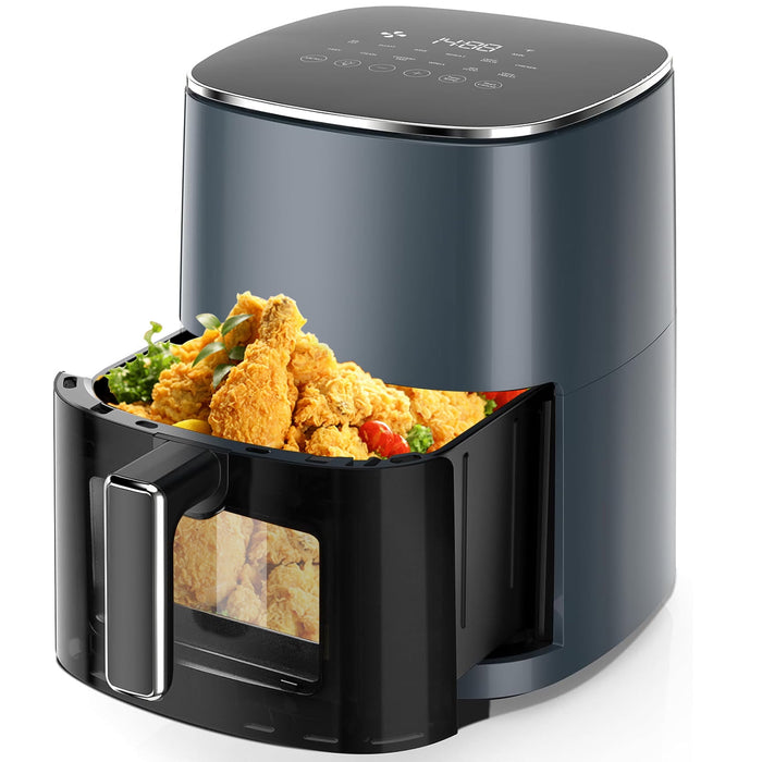 Beddle 6 Qt Compact Air Fryer with Digital LED Touchscreen 400¡ãF Electric Hot Oven, Oilless Multifunctional Cooker with Auto Shut-Off