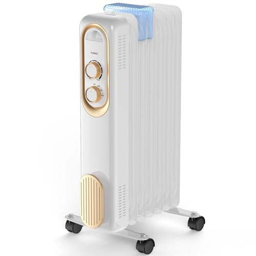 Blorly Radiator Space Heater, 1500W Portable Indoor Heater with Adjustable Thermostat, Whtie