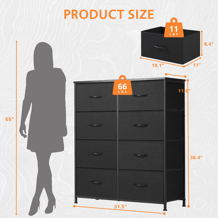 Beddle Modern Drawer Fabric Dresser, Chest of Drawer Organizer Storage Cabinet for Bedroom Clothes Closet, Entryway