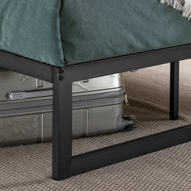 Twin Size Platform ,Black Heavy Duty Metal Bed Frame with Under Bed Storage Space