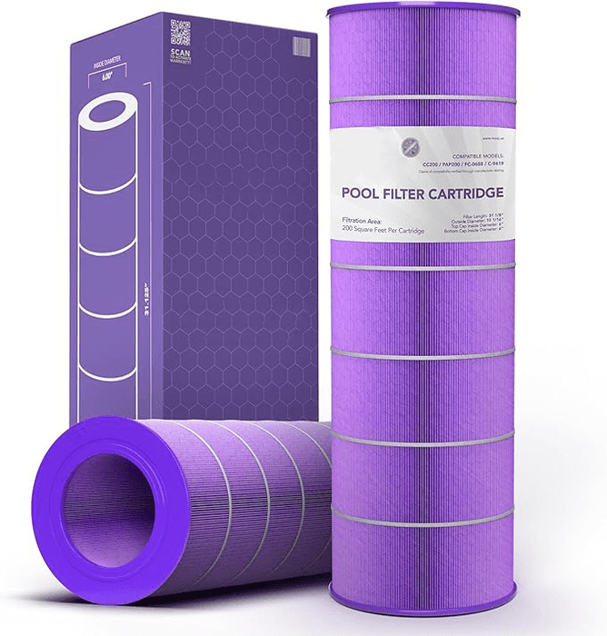 Betcozy Pool Filter Cartridge, Compatible with Jandy, PJANCS200, Unicel, Filbur, 33 1/8" x 8 15/16", 200 SQ FT, Aseptic Hex-Flo Filtration, USA-Based