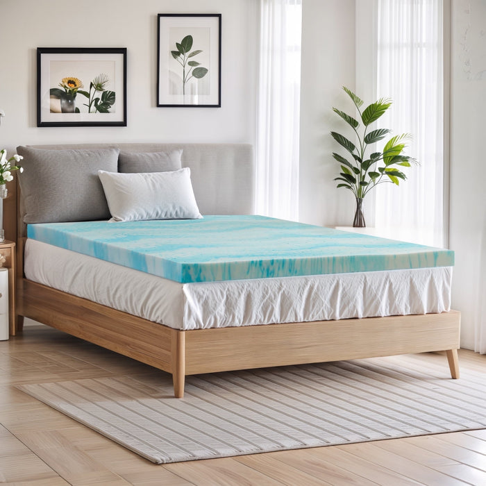 Simenmax 2 Inch Mattress Topper King, Cooling Gel Infused Memory Foam Bed Toppers