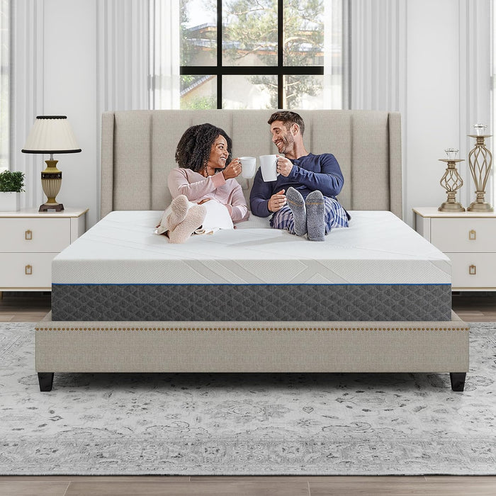 Mattress Bed in a Box, Smiaoer 14" Gel Memory Foam Mattress, Medium Firm, Made in USA
