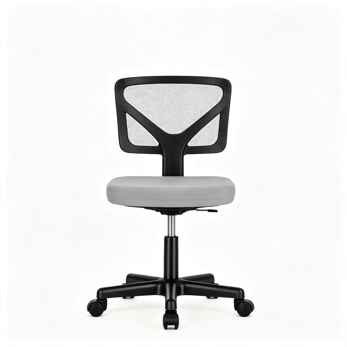 Taoset Mesh Task Office Chair, Armless Height Adjustable Swivel Computer Desk Chair, Gray