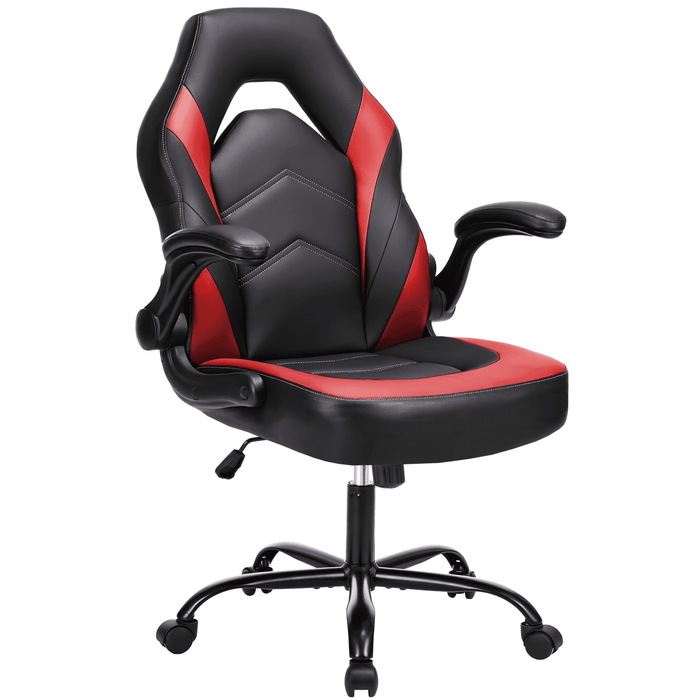 Taoset Ergonomic Computer Gaming Chair with High Backrest - PU Leather Racing Seat with Rocking Function & Adjustable Height, Red