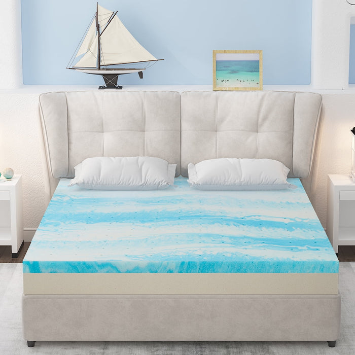 Simenmax 2, 3, or 4 Inch Mattress Topper, King Gel Memory Foam Mattress Topper(4 inch, King)