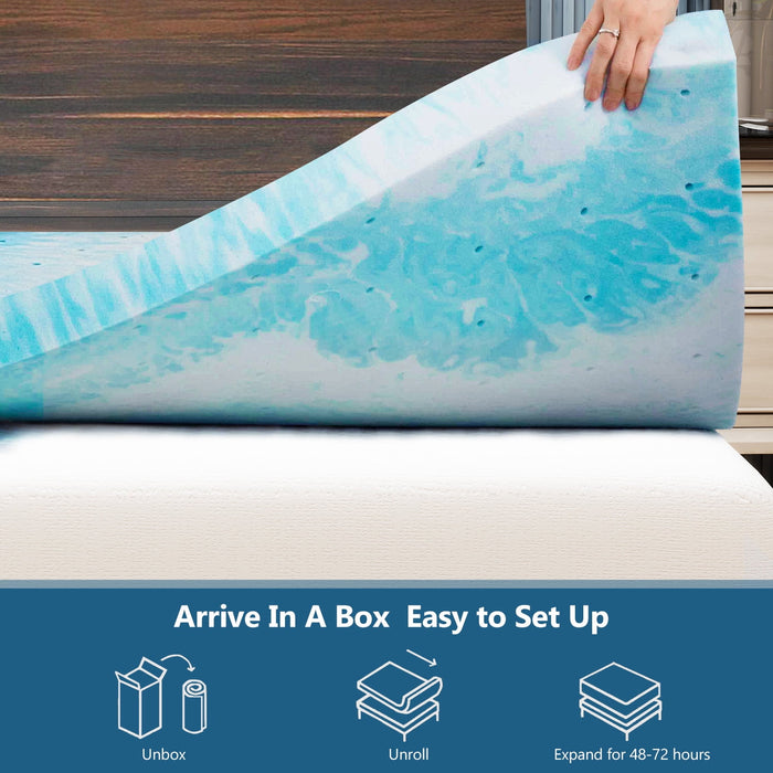 Beddle Mattress Topper,Gel Memory Foam Bed Topper,Pressure Relief for Back Pain