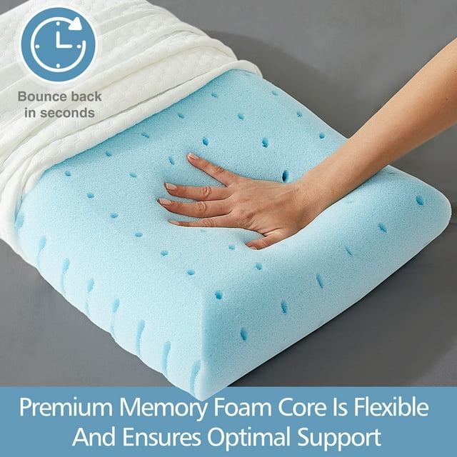 Simenmax Gel Memory Foam Bed Pillow, Standard, Single Pack