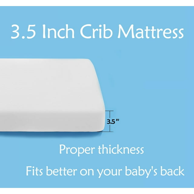 Waterproof Pack n Play Mattresses (38''x26''x3.5''), Fitted Pack and Play Mattress Pad, Dual Sided Soft Mini Crib Mattress for Baby & Toddlers, Travel Playard Pad