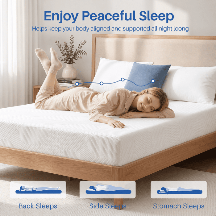 IULULU Memory Foam Mattress Bed in a box, with Green Tea Cool, Medium