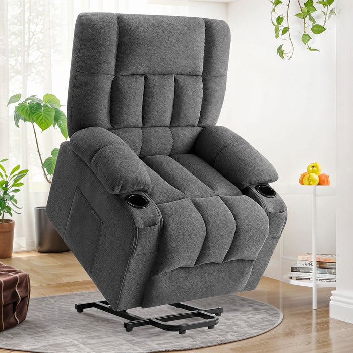 Blorly Recline Chair, 21.6"W Oversize Accent Armchair with Storage Bag, Modern Chair for Living Room, Bedroom, Gray