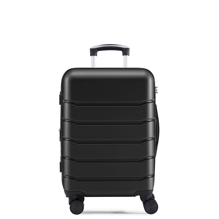 Taoset 20-Inch Expandable Blue Hard Shell Luggage, ABS Suitcase with Dual Spinner Wheels, TSA Accepted Lock, Wet/Dry Compartments, Lightweight & Durable for Travel, Black