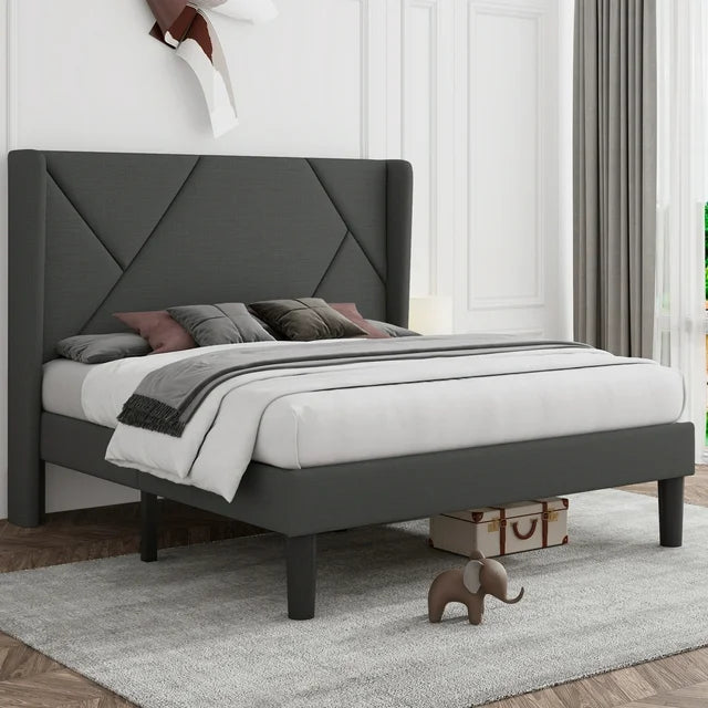 https://www.walmart.com/ip/King-Size-Upholstered-Platform-Wooden-Bed-Frame-Solid-Wooden-Platform-Bed-No-Box-Spring-Needed-Noise-Free-Bed-Foundation-with-Wingback-Dark-Grey/5065988522