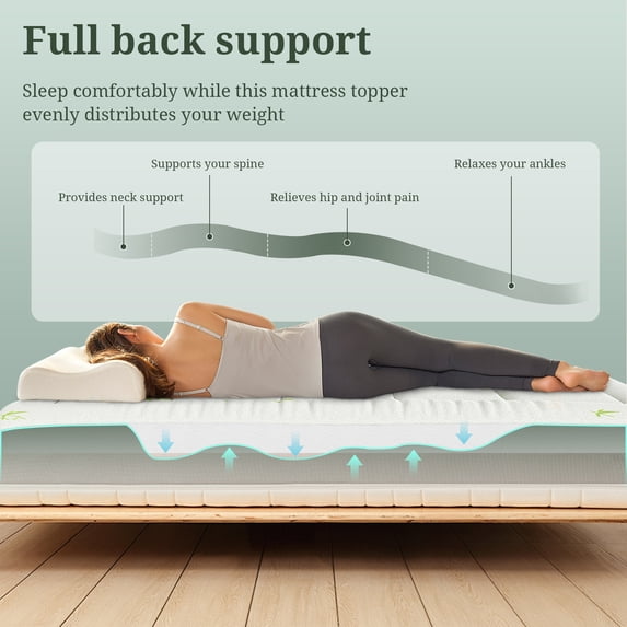 Aidoly&nbsp; Cooling Mattress Topper with Bamboo Viscose - Bed Topper Mattress Cover with 8-16 Inch Deep Pocket for Pressure Relief &amp; Hot Sleepers