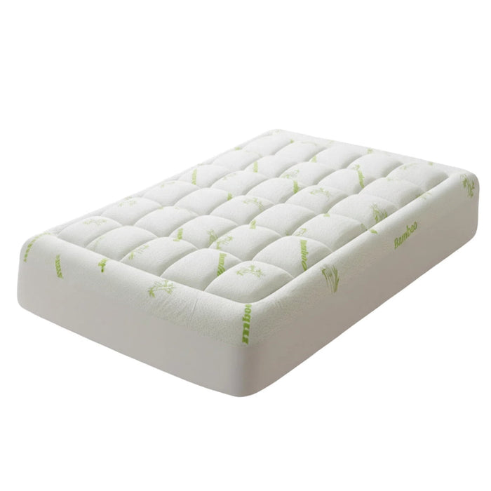 Nextay Bamboo Viscose Mattress Topper, Breathable Soft Mattress Topper with Full Elastic Skirt & Deep Pockets for Back Pain Relief, Twin-XL Size, Green