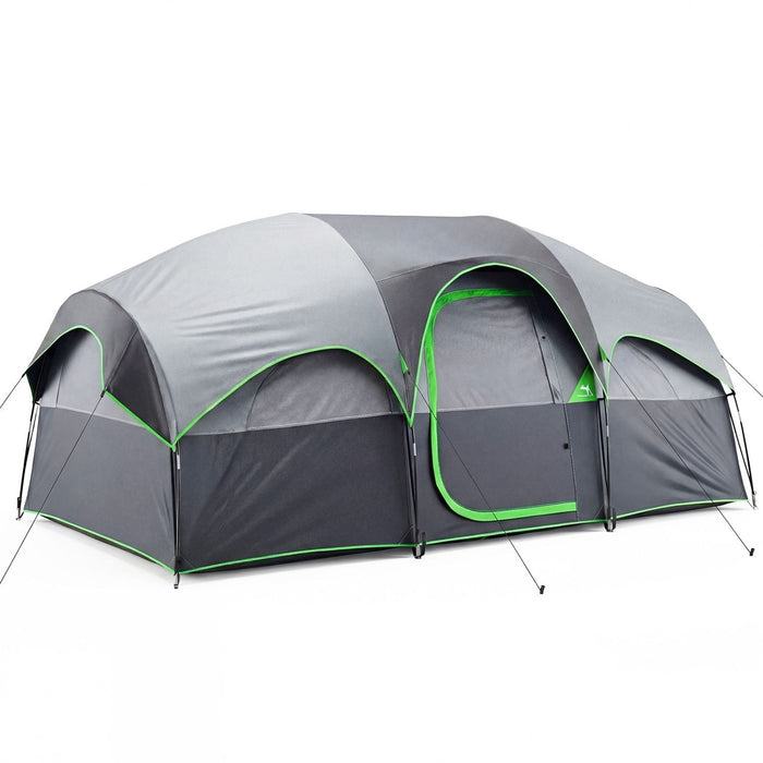 Betcozy Heavy Duty Camping Tent 8 Person, All-Weather Waterproof Cabin Tent with Reinforced Steel Poles, Quick Assembly Instant Family Tent, High-Ventilation Mesh Windows for Hiking, Fishing, Outdoor, Gray