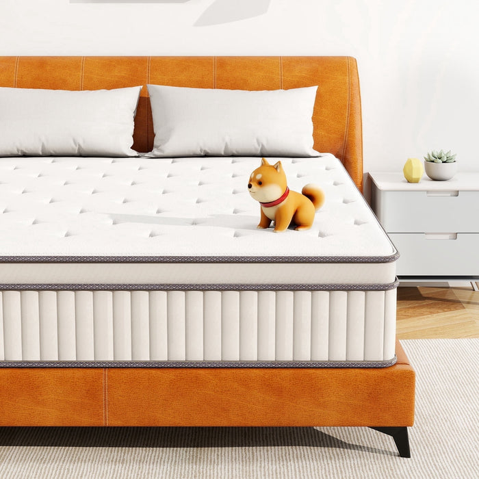 Taoset Full Mattress , 10 Inch Hybrid Mattress in a box, Gel Memory Foam and Spring Mattress Support and Pressure Relief ,Medium Firmness, Made in USA,Black