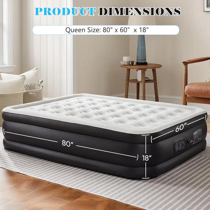 Beddle Air Mattress with Built-in Pump, Inflatable Bed for Camping & Guests, Indoor Airbed