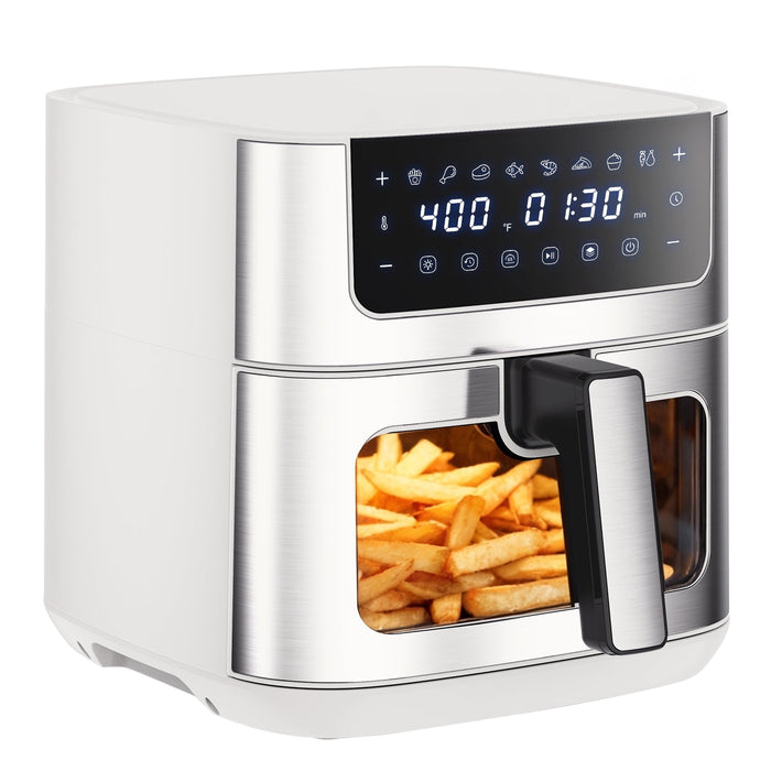 Taoset White Air Fryer, 6.34-Quart 8‑in‑1 Digital Airfryer, 24H Delay Start & Keep Warm