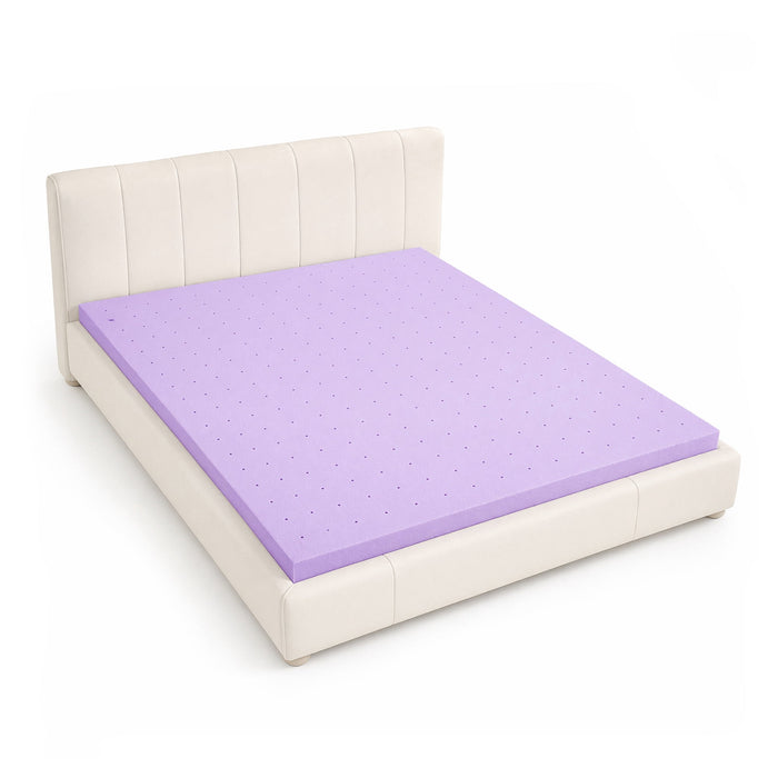 3 Inch Lavender Memory Foam Mattress Topper, Soft and Comfortable Mattress Topper for Bed, King Size