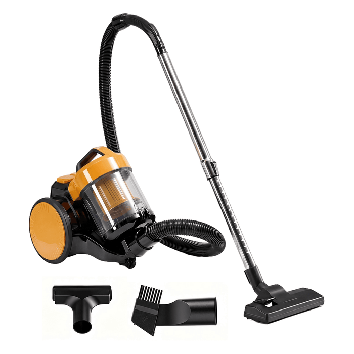 Taoset Canister Vacuum Cleaner, 850W Bagless Vac, 16KPa Suction for Hard Floor & Carpet Home Cleaning, Yellow