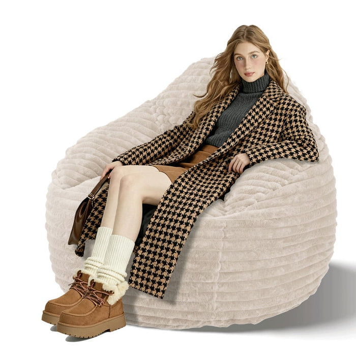 Simenmax 39" Memory Foam Bean Bag Chair with Backrest & Armrests - Ergonomic Lounger for Adults, Living Room, Bedroom, Dorm - Supports 250 lbs, Camel