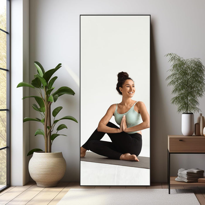 Blorly 68"x26" Full Length Mirror Standing Rectangle Floor Mirrors Body Dressing Wall-Mounted Mirror, Black