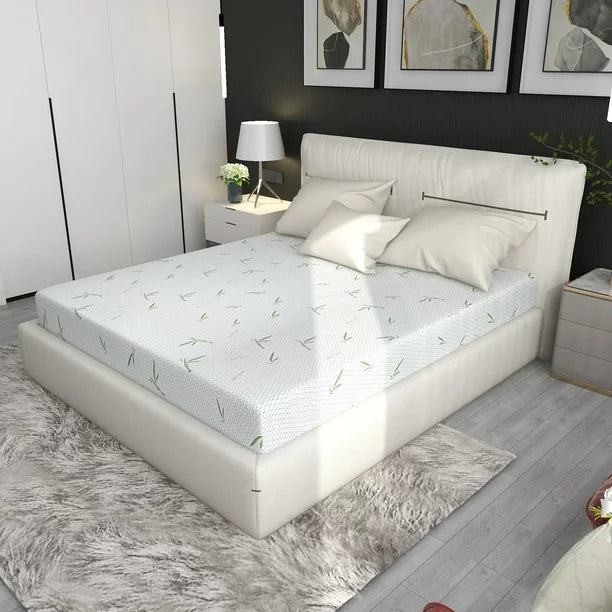 Full Mattress, 8 inch Memory Foam Mattress Bed in a box, with Green Tea Cooling Gel, Medium, Made in USA
