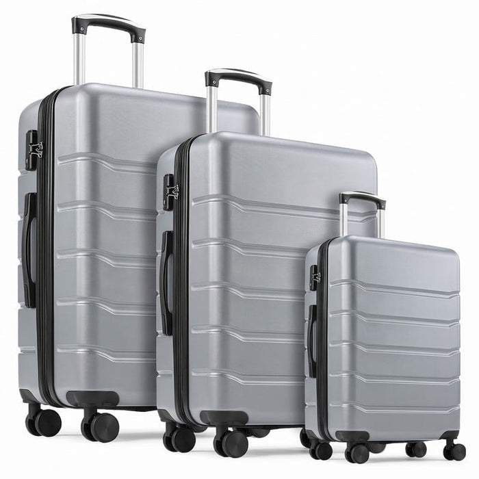 Taoset 3-Piece Luggage Sets, Lightweight Hardside Suitcases with Spinner Wheels, Expandable Lightweight Rolling Suitcase Sets with TSA Lock, Light Gray(20/24/28 Inch)