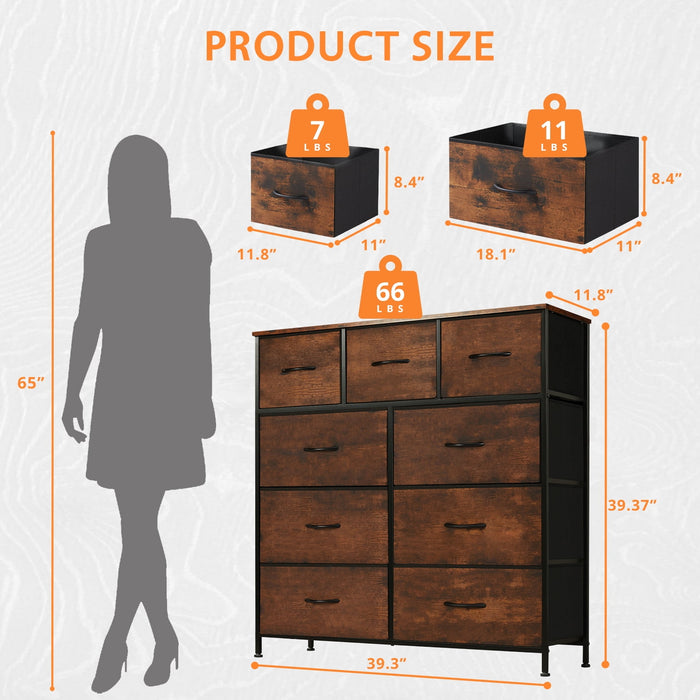 Beddle Modern Drawer Fabric Dresser, Chest of Drawer Organizer Storage Cabinet for Bedroom Clothes Closet, Entryway