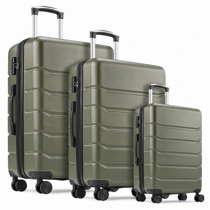 Taoset 3-Piece Luggage Sets, Lightweight Hardside Suitcases with Spinner Wheels, Expandable Lightweight Rolling Suitcase Sets with TSA Lock, Dark Gray(20/24/28 Inch)