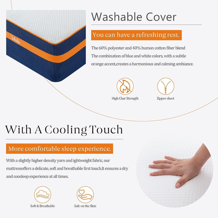 Beddle Mattress,Cooling Memory Foam Mattress in a Box Medium Firm for Pressure Relief