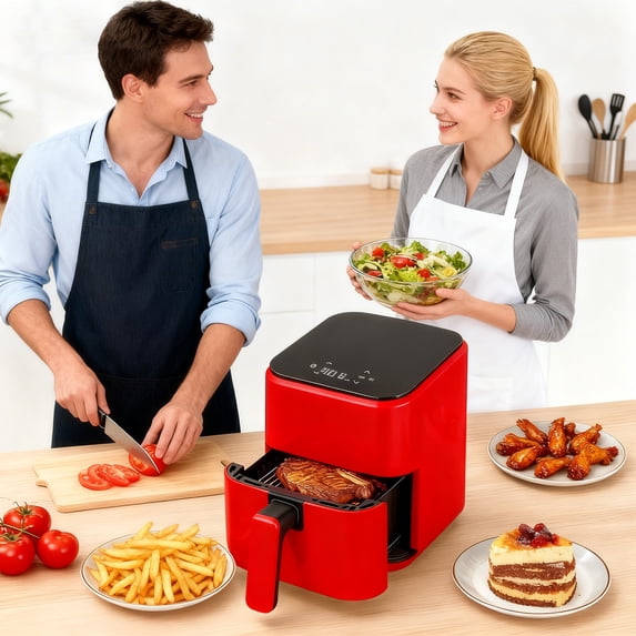 Aidoly&nbsp; Compact Air Fryer with Digital Touch – 400℉, Auto Shut-off, Nonstick &amp; Dishwasher-Safe Basket, Bake/Reheat