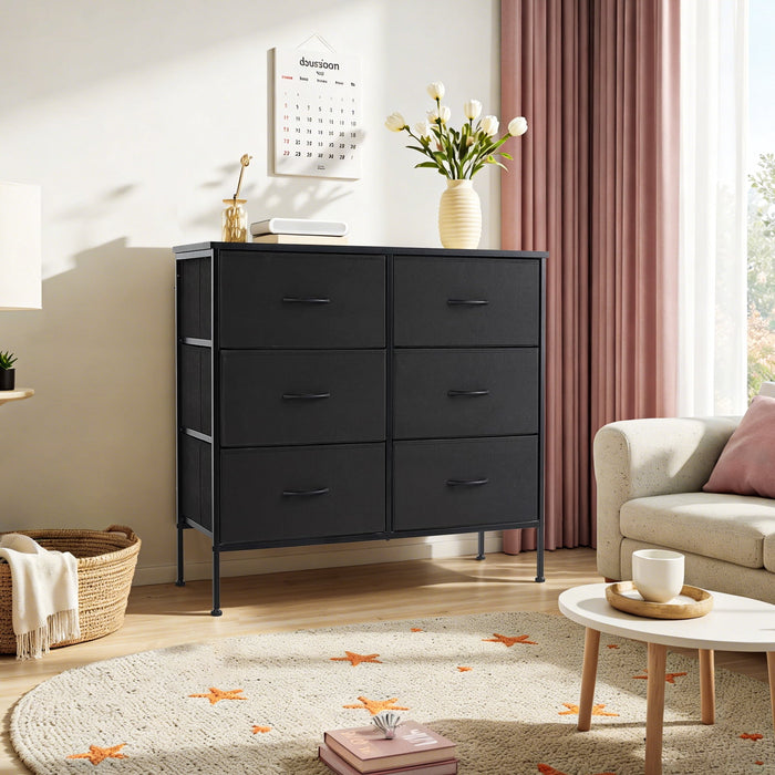 Betcozy 6-Drawer Clothes Dresser Tower, Ideal Master Bedroom Storage & All-Purpose Wardrobe Organizer, Black