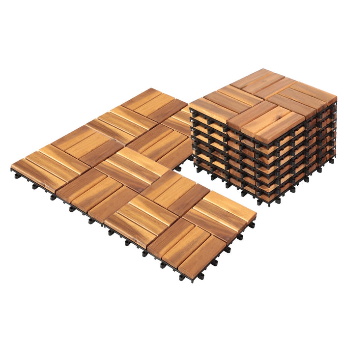 Blorly Flooring Interlocking Deck Tiles, 12''x12''(20 PCS) - Acacia Wood Patio Waterproof Flooring Outdoor For Pool Deck Apartment Balcony