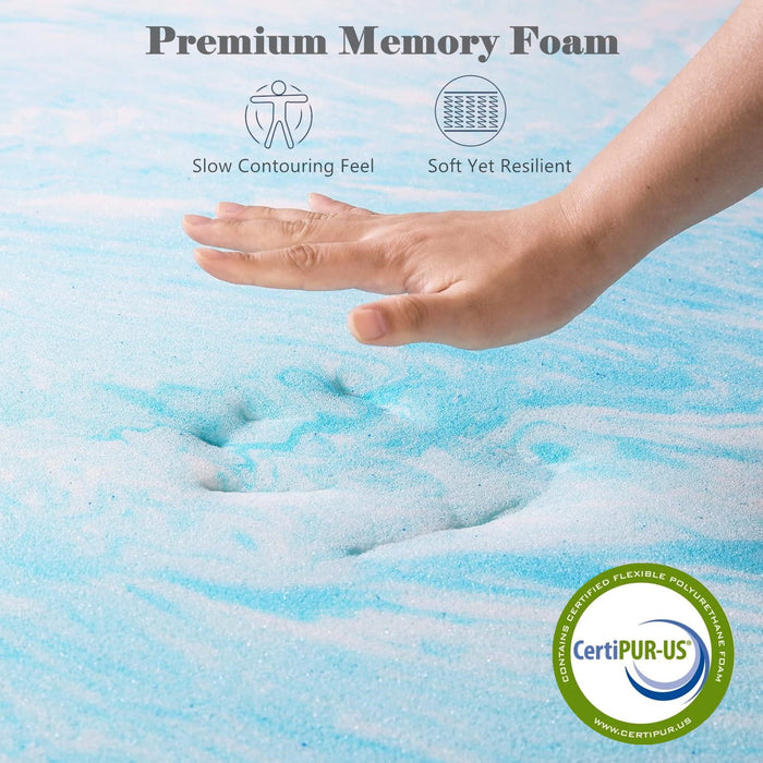 Beddle Mattress Topper, Cooling Gel Memory Foam Bed Topper for Pressure Relief