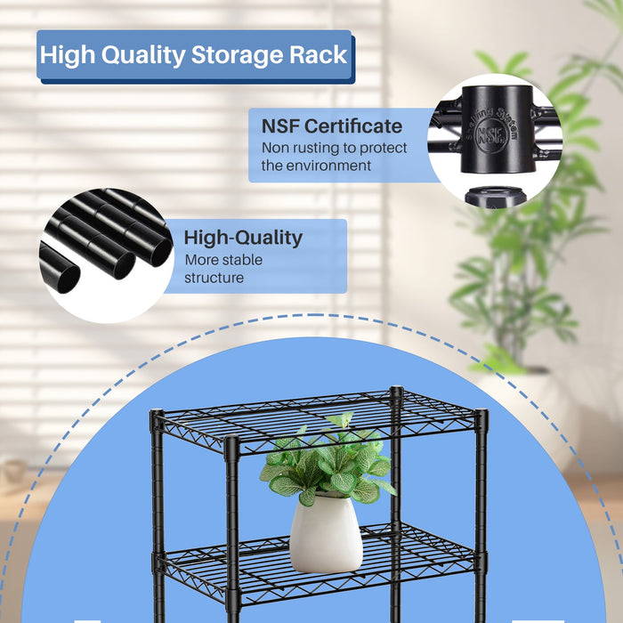 Beddle Metal Shelving Unit, Adjustable Metal Wire Racks Heavy Duty Standing Shelf Organizer for Kitchen, Closet, Pantry, Garage, Bathroom, Laundry
