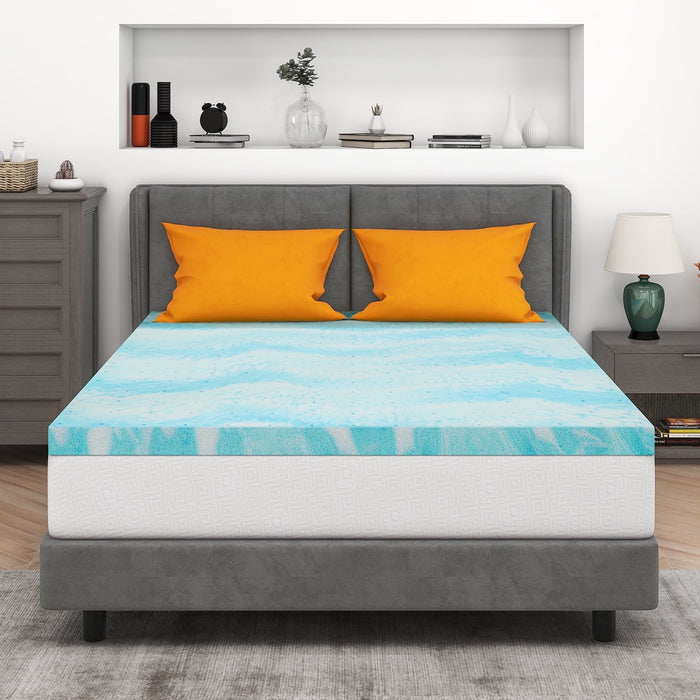 TINKLE WELL Full Mattress Topper,3 inch Gel Infused Memory Foam Mattress Topper, CertiPUR-US Certified - Full