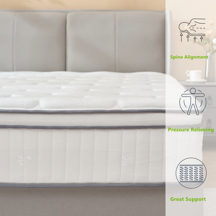 14 inches Hybrid Memory Foam Mattress, Bed in a Box Medium Firm