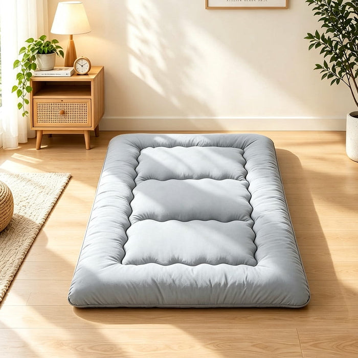 Nextay Twin Size Floor Mattress â€?5-Layer Foldable Tatami Sleeping Pad, Medium Firm Portable Guest Bed with Washable Cover for Camping, Dorm & Home, Gray