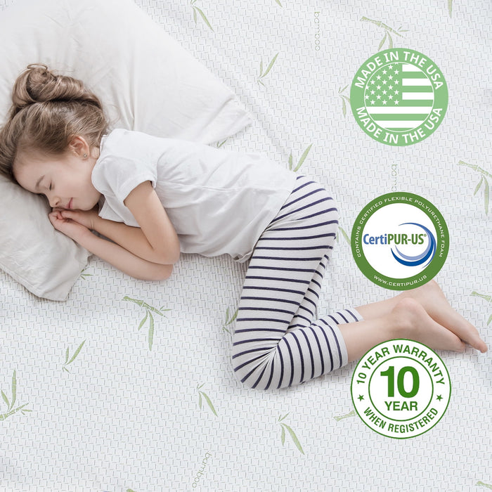 Beddle Memory Foam Mattress Bed in a Box,Medium Firm with Soft Bamboo Cover,Made in USA