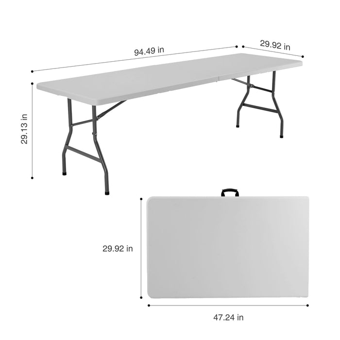 Beddle 6ft Folding Table Outdoor Indoor Heavy Duty Portable Plastic Desk with Carrying Handle for Camping Picnic Party