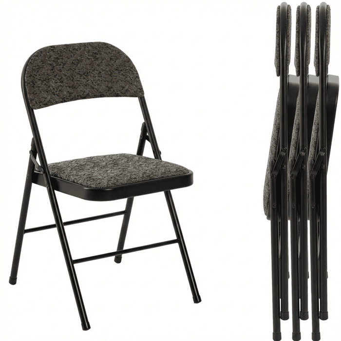 Taoset Folding Chair, 4 Pack Metal Padded Chairs for Outdoor & Indoor, Events Office Wedding Party, 330lbs Capacity, Dark Gray