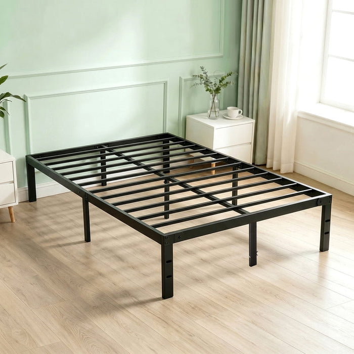 Blorly Metal Platform Bed Frame, 12 Inch Heavy Duty Steel Slats Mattress Foundation, No Box Spring Needed, Quiet Silent Bedframe with Storage, Full, Black