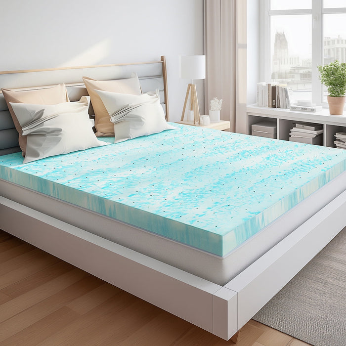Taoset 3 inch Gel Memory Foam Mattress Topper Twin XL- CertiPUR-US Certified Cooling Layer for Enhanced Comfort